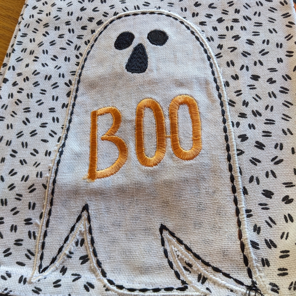 Halloween Ghost and Striped Kitchen Towels - Picture 2 of 4